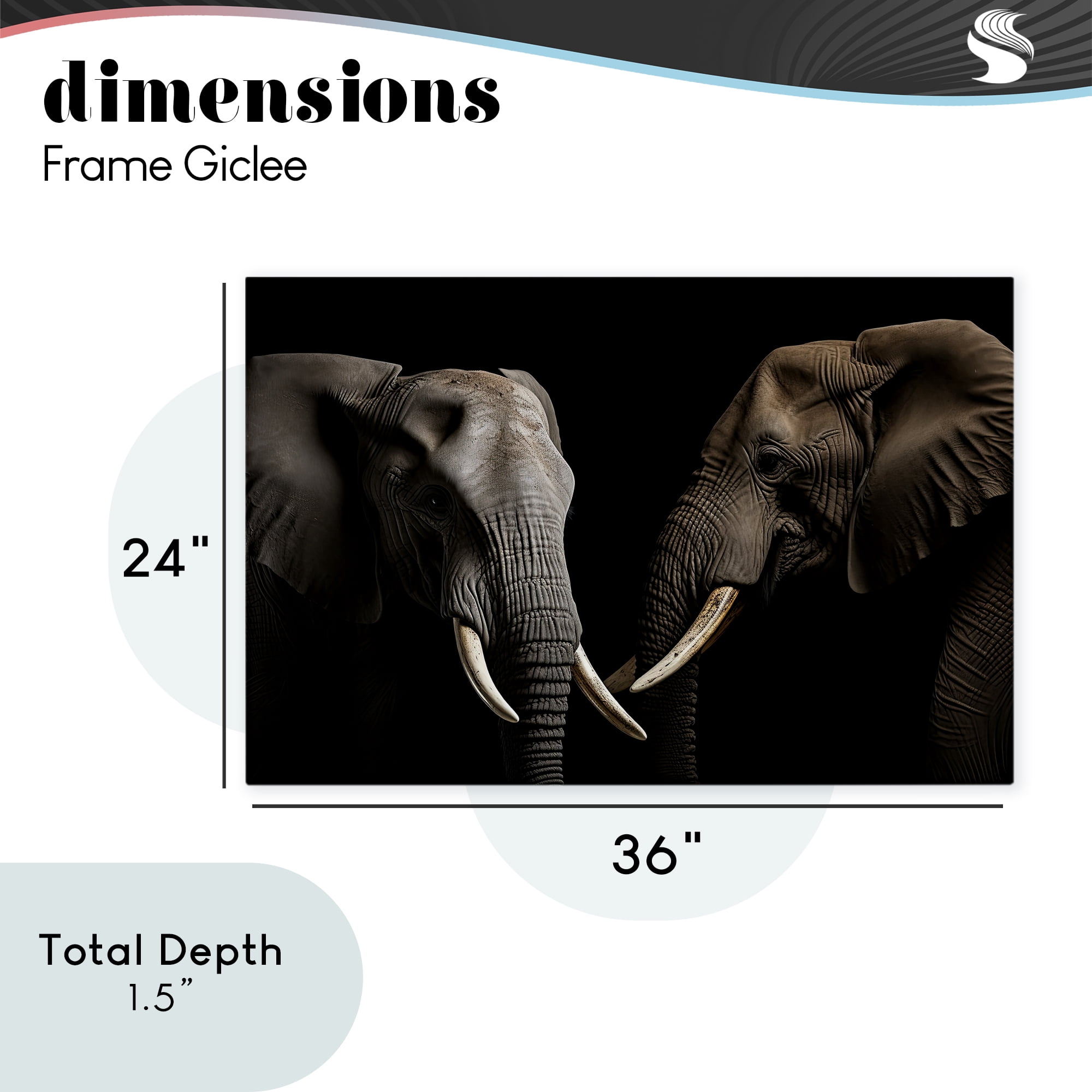 Pachyderm Elephant Pair Canvas Wall Art, design by Decent Exposures