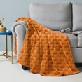 thumbnail image 6 of Halloween Faux Fur Throw with Halloween Embroidery, Cozy Warm Decorative Blanket for Sofa Couch Bed, Soft Plush Fall Home Decor Accent, Spooky Seasonal Gift(51.2"*59",Pumpkin), 6 of 14