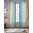 thumbnail image 2 of Teal Yellow Ombre Sheer Curtains 96 Inch Length 2 Panels Set Window Treatments, Farmhouse Modern Gradient Art Rod Pocket Semi Curtains for Living Room/Bedroom/Kitchen Décor, 104"W x 96"L, 2 of 7
