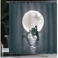 thumbnail image 3 of Ambesonne Underwater Shower Curtain, Mermaids at Night, 69"Wx84"L, Black Grey, 3 of 4