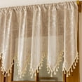 thumbnail image 4 of Sunyuer Rustic Boho Curtain Valance for Kitchen Window Farmhouse Handmade Curtain Tiers for Coffee Decor Room Divider Rod Pocket Hollow Short Lace Curtains for Bathroom Closet 1 Panel, 4 of 8