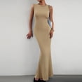 thumbnail image 6 of Enjoytime Dresses for Women Crew Neck Sleeveless Textured Bodycon Maxi Dress Slim Flare Hem Elegant Party Dress, 6 of 8