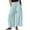 T6-Light Blue, variant on Womens Lace Trim Wide Leg Pants Cropped Elastic High Waisted Pants with Pockets Drawstring Trouser Lightweight Casual Summer Lounge Boho Clothes,Camel XL