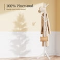 thumbnail image 4 of Perchero ajustable Pipishell de madera con 8 ganchos, color blanco, 4 of 7