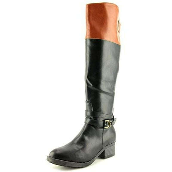 Rampage Women's Imelda Knee High Riding Boots 6 BM US, Black/Cognac