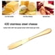 thumbnail image 5 of Inteprter Cuchillo rebanador de pan, rallador de queso, rebanador de mantequilla con raspador de agujeros, raspador de crema de pan de acero inoxidable, Cocina y Comedor oro Inteprter HA002645-02, 5 of 6