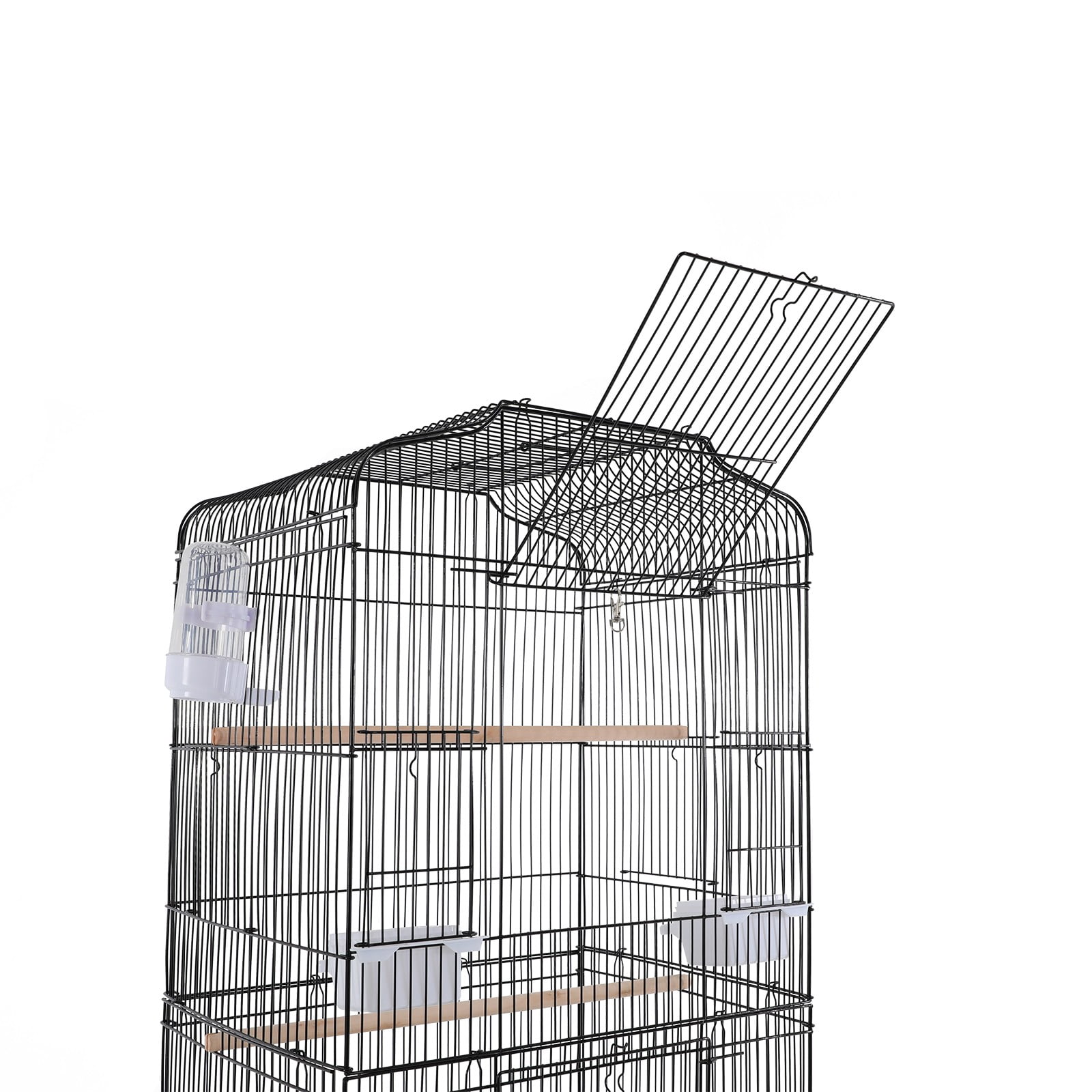 Large Birdcages, 29.5 Inch Height Black Parrot Bird Cage with Stand, Ventilation Structure & Horizontal Bars for Safe Climbing, Easy Observation Design for Small Medium Pet Birds