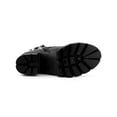 thumbnail image 5 of BLISSFUL STEP Women's Platform Chain Block Heel Combat Ankle Boots Black 7, 5 of 8