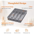 thumbnail image 3 of Lifewit Silverware Drawer Organizer Tray, Plastic Cutlery Storage for Kitchen Drawer, Flatware and Utensil Holder Divider for Spoons Forks Knives Tableware, 5 Compartment, Gray, 3 of 8