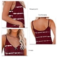 thumbnail image 4 of Camisa con tirantes finos y cuello en V para mujer, informal, holgada, transpirable, con estampado de rayas, para verano, 4 of 5