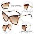 thumbnail image 5 of FEISEDY Fashion Women Cateye Sunglasses Retro Oversized Cat Eye Shades Chic Style T Sign B2649, 5 of 13