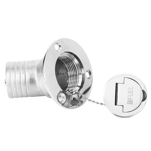 Boat Deck Filler, 1.5"38mm Marine Hardware Tool, Angled Neck Boat Filler With Bead Chain, Boat Fuel Filler For Boat Yacht , Mirror Polished 316 Stainless Steel Hardware