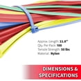 thumbnail image 5 of Kdar AC11SD100 11.8 in. Standard Duty Cable Ties, Assorted Color - Pack of 100, 5 of 5