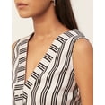 thumbnail image 6 of Moomaya Women's Printed Peplum Top, V Neck Sleeveless Cotton Slub Formal Top Blouse, 6 of 8