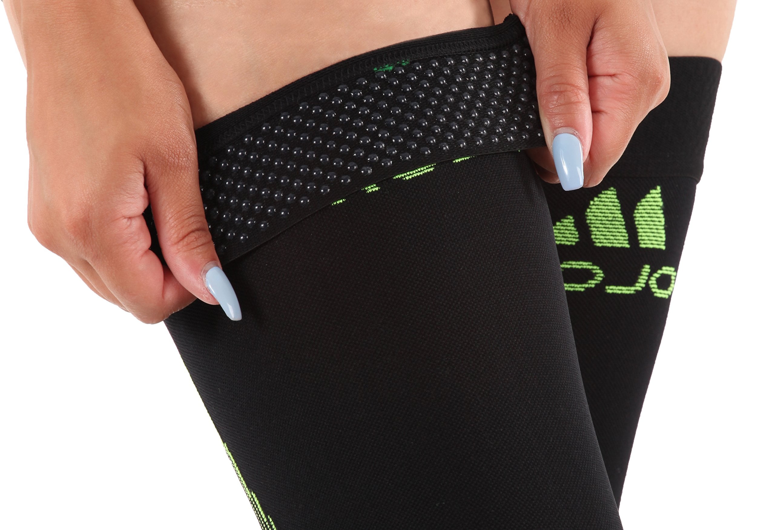 Men and Womens Footless Compression Thigh High 20-30mmHg for Travel - Black, XL