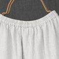 thumbnail image 4 of ylioge Women's Winter Lounge Trousers Linen High Waist Wide Leg Pants Flowy Solid Color Cropped Baggy Vacation Trousers Pantalones, 4 of 7