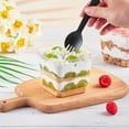thumbnail image 5 of 40 Pcs 8 oz Plastic Dessert Cups Set with 40pcs Plastic Dessert Cups, 40pcs Lids and 40pcs Sporks, Clear Square Cake Cups Dessert Containers for Pudding Parfait Fruit Yogurt and Shortcake, 5 of 7