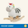thumbnail image 6 of Battat Rockin' Zebra White Animal Rocking Toy with Wooden Handle, Baby and Toddler Toys, 6 of 8