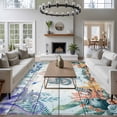 thumbnail image 3 of Large Area Rugs for Living Room Bedroom, Octopus Coastal 8'x10' Rug Washable Carpet Runner Indoor Outdoor, Summer Nautical Starfish Coral Grey Wooden Non Slip Floor Mats Rug for Kitchen, Patio, 3 of 8