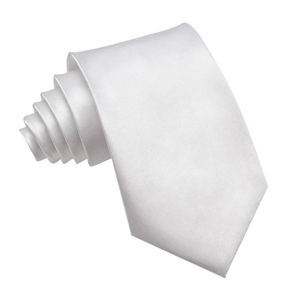 Riforla Men's Solid Color Tie Monochrome Polyester Silk Business Formal Wear Casual Multi Occasion Use White
