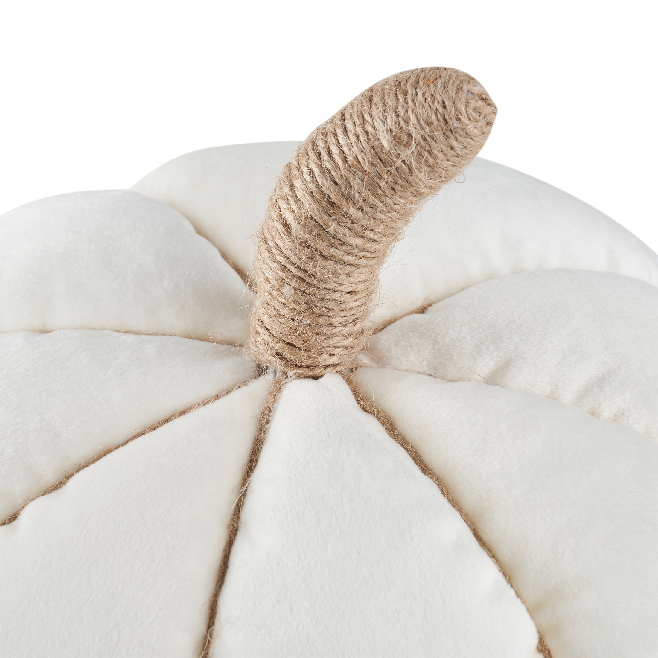 Way to Celebrate Shaped Velvet Pumpkin, Ivory