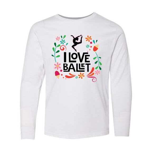 Inktastic Ballerina Dancer I Love Ballet Long Sleeve Youth T-Shirt