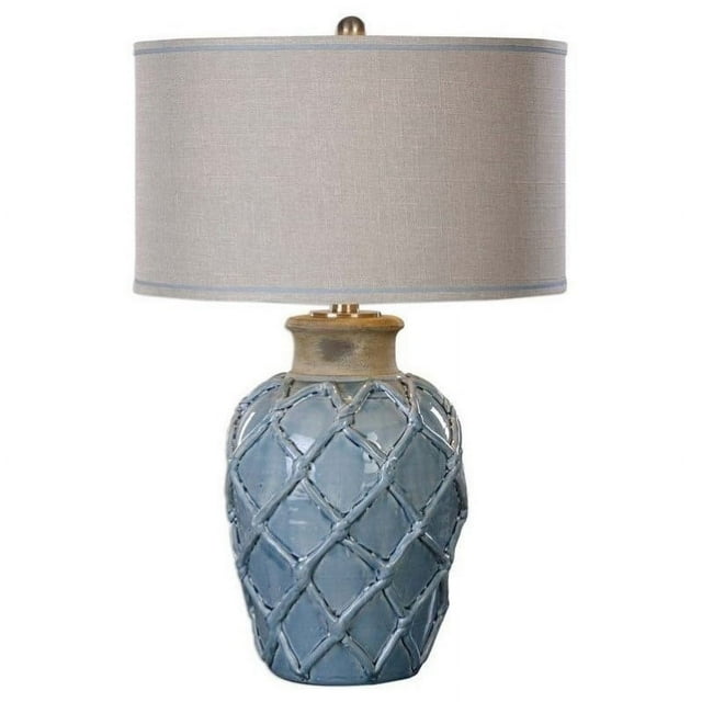 Bowery Hill Contemporary Pale Blue Table Lamp