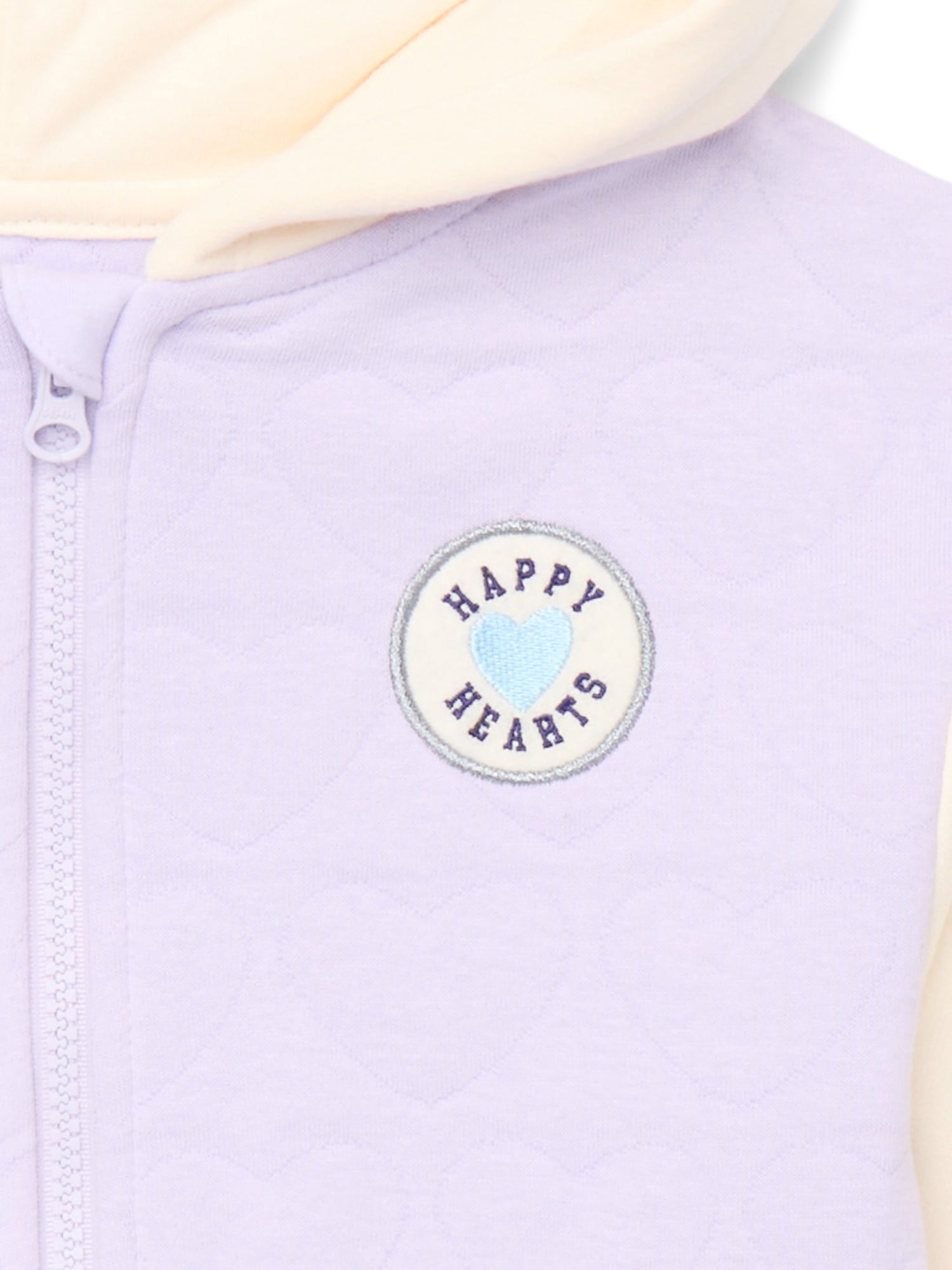 Wonder Nation Little Girls Quilted Zip-Up Bomber Jacket, Sizes 4-10