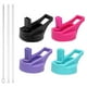 thumbnail image 4 of Tapa con pajita para botellas de agua deportivas con aislamiento hidráulico de boca ancha, cepillo de limpieza con mango de mosquetón y 2 pajitas, 4 of 8