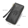 thumbnail image 2 of TAZAG crocodile pattern men's and women's wallet genuine leather long zipper wallet business clutch bag leather wallet card bag, 2 of 8