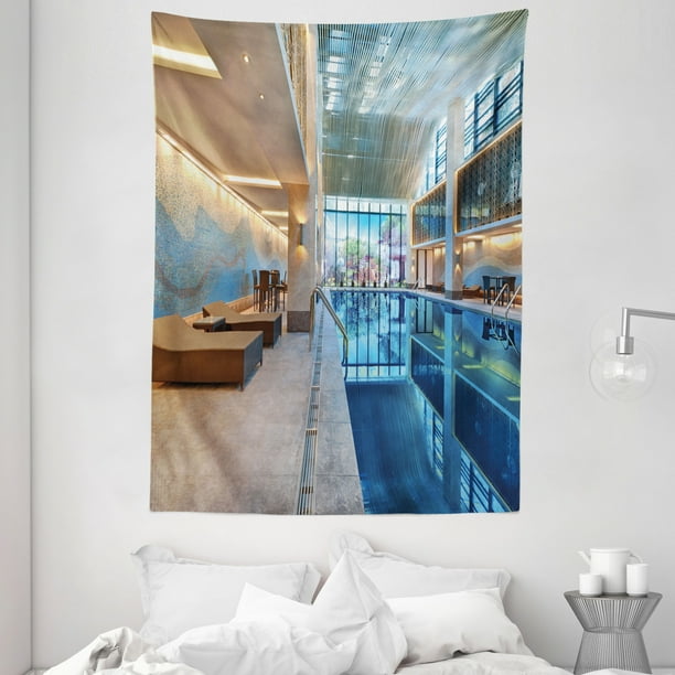 Spa Decor Tapestry Indoor Swimming Pool With Relaxing Long Seats Calming Image Wall Hanging For Bedroom Living Room Dorm 60w X 80l Inches Turquoise Light Blue And White By Ambesonne - Spa Room Wall Decor Spa Decor Tapestry Indoor Swimming Pool With Relaxing Long Seats Calming Image Wall Hanging For Bedroom Living Room Dorm 60w X 80l Inches Turquoise Light Blue And White By Ambesonne - Spa Room Wall Decor
