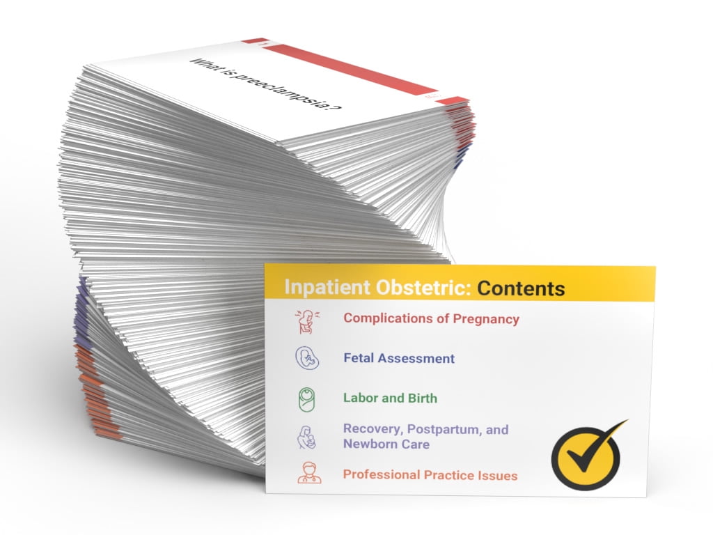 Inpatient Obstetric Nurse Study Cards: Inpatient Obstetric Nursing Exam Prep 2025-2026 for the NCC RNC-OB Certification [Full Color Cards]