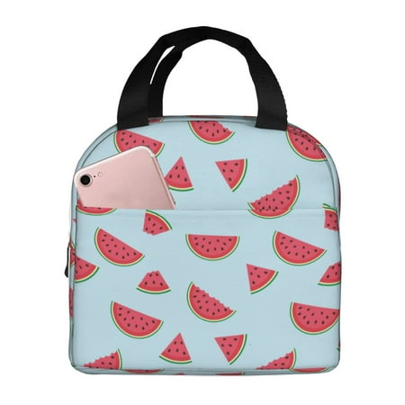 Insulated Lunch Bag for Women Men - Cute Watermelon Light Blue Leakproof Cooler Lunch Box for Women Men  Lunch Tote Bags for Work School Picnic Travel