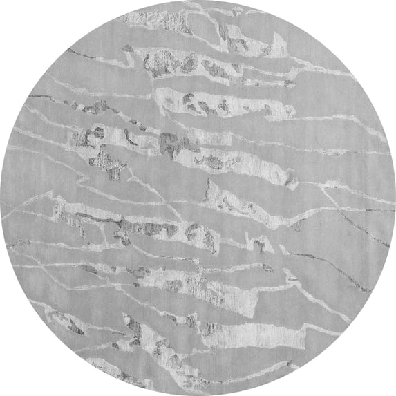 Ahgly Company Indoor Round Solid Gray Modern Area Rugs, 4' Round