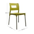 thumbnail image 2 of Ilios Innova | Set de 4 Sillas Valenia Modernas para Comedor y Restaurante, Diseño Minimalista Apilable de Polipropileno y Aluminio, Resistentes a la Intemperie, Uso Interior y Exterior, Color Verde, 2 of 9