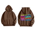 thumbnail image 2 of Women's Hoodies Crew Neck Long Sleeve Back Letter Graphic Print Casual Drawstring Sweatshirt with Pockets Loose Tops(Brown,S), 2 of 5