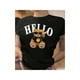 thumbnail image 1 of Camiseta de manga corta y cuello redondo para mujer con estampado de oso para uso casual en primavera y verano Color Negro Talla Grande Marca Emil SaEs, 1 of 4