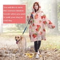 thumbnail image 4 of Strawberry Plants Fruit Cat Flower Pink Pattern Wearable Oversized Blanket,Wearable Blanket Hoodie for Adults,Cozy Hooded Blankets with Super Pockets,Super Warm Fuzzy Pullover for Women & Men, 4 of 6