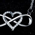 thumbnail image 7 of Infinity Heart Necklace for Women Cubic Zirconia Love Heart Pendant Necklace Romantic Birthday Gifts for Girlfriend Wife, 7 of 7