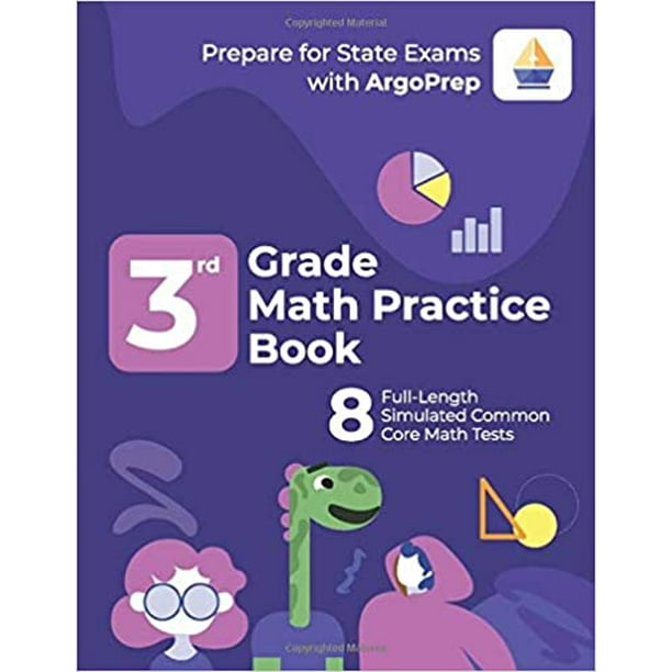 3rd Grade Math Practice Book 8 FullLength Simulated Common PAPERBACK