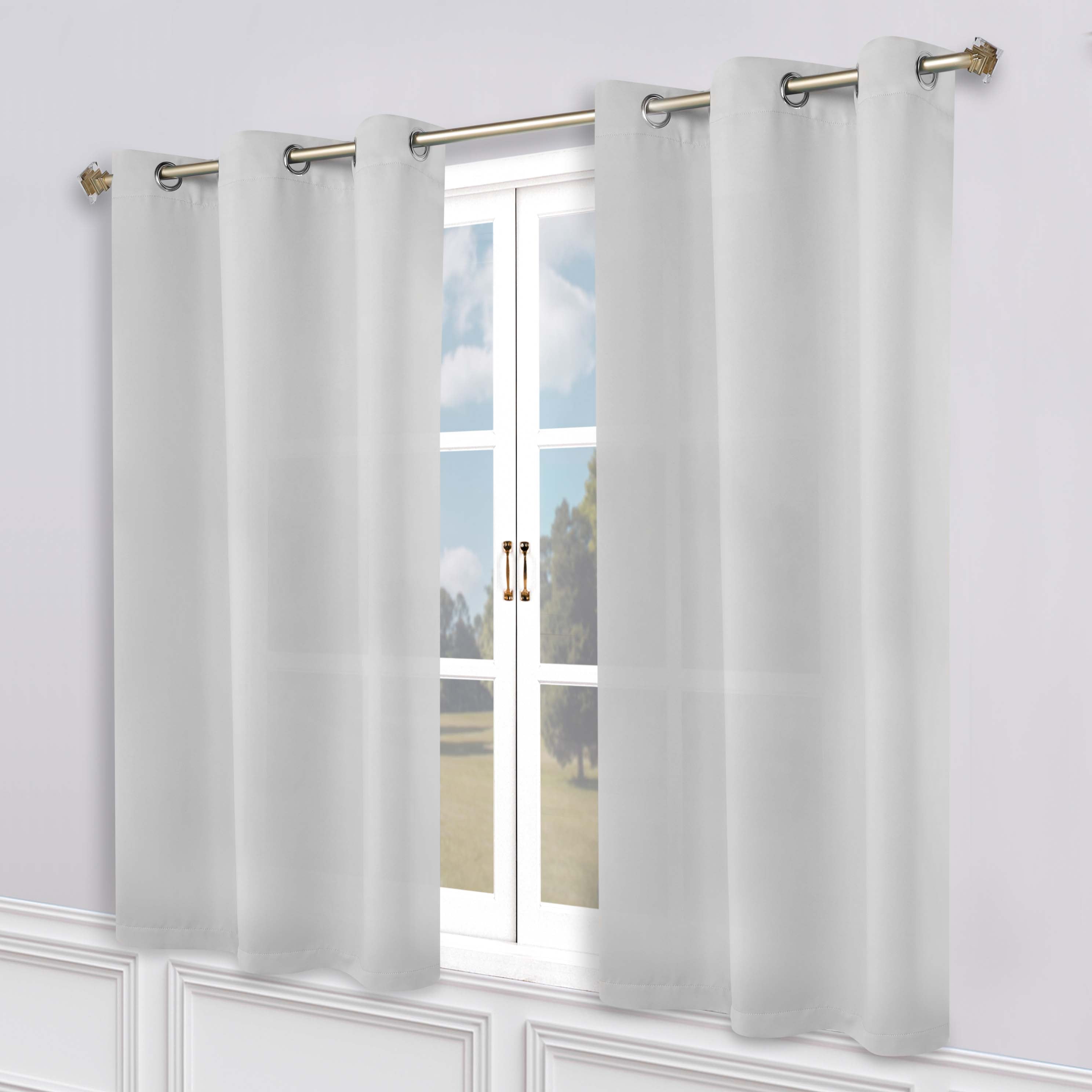 Superior Blackout Solid Light Filtering Grommet Curtain Panel Set, 46" x 63", Marshmellow