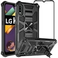 thumbnail image 1 of Compatible with LG K22, LG K32, LG K22+ Case with Screen Protector, for Magnetic Car Mount, Kickstand Holder, Rugged Shockproof Bumper Military Grade Armor Protective Cover for LGK22 - Black, 1 of 6
