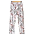 thumbnail image 4 of Axiiglly Pajama Pants Women Plus Size Elastic Waist Floral Lounge Bottoms Soft Comfy Stretchy Breathable Home Sleep Pants, XL-5XL, 4 of 5