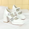 thumbnail image 2 of Women's Pumps Patent Leather Rhinestone Buckle High Heel 9CM Party Dress, 2 of 6