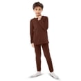 thumbnail image 1 of Elowel Boys Thermal Underwear Set for Kids Soft Cozy Fleece Base Layer Large Brown, 1 of 7