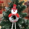 thumbnail image 4 of Adornos navideños, adornos navideños - Colgante de árbol de Navidad - Colgante redondo de campanas de árbol de Navidad con muñeco de nieve anciano - Decoración de escena - Colgante decorativo de polié, 4 of 6