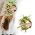 thumbnail image 5 of YOHAVEN Spring Flower Wreath Door Hanging with Bow, Artificial Greenery Front Door Wreath Holiday Decorations for Wall Fireplace Living Room Wedding Home Decor 17", 5 of 9