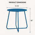 thumbnail image 4 of LAUSAINT HOME 18" Modern Outdoor Side Table, Small Round Steel Patio Table with Adjustable Footpads, Blue, 4 of 5