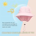 thumbnail image 4 of Sombrero de sol rosa para niña y niño Gorro de cuello con protección para niños Sombrero de pescador transpirable Sombrero de playa para niña Sombrero de verano para niños pequeños, 4 of 5