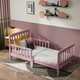 thumbnail image 2 of Fizzy Baby Classic Toddler Bed with Rails Wooden Beds for Kids, Pink, 2 of 5